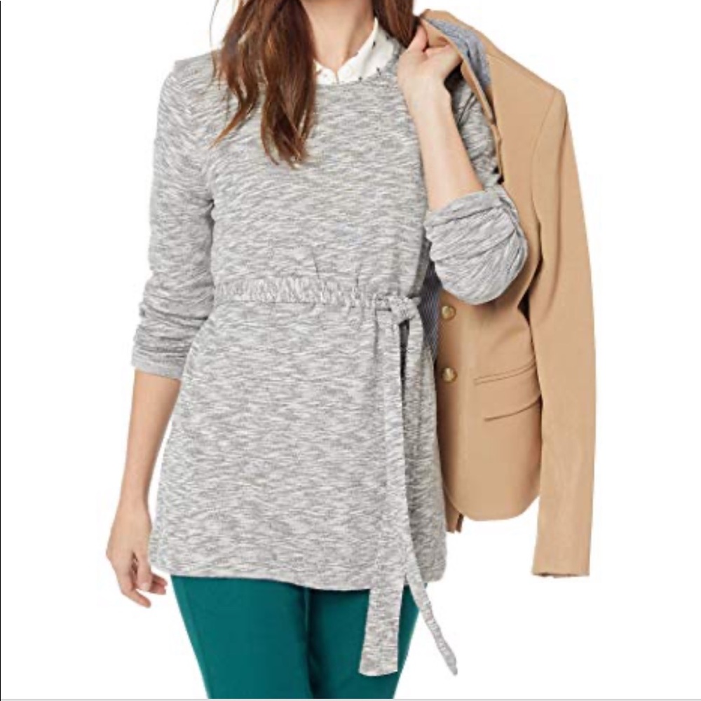 J crew tie belt tunic sweater